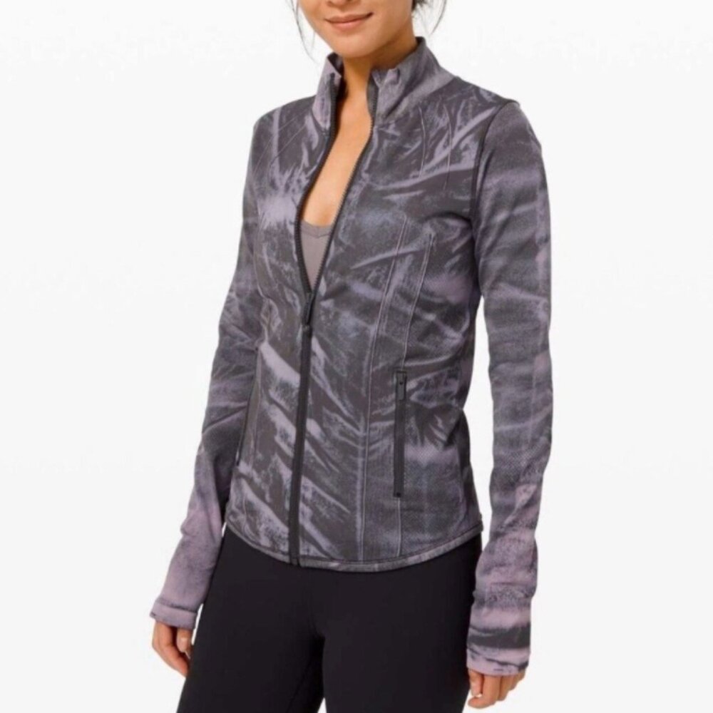 Lululemon Define Jacket Ebb to Street Seamless Zip Up Grey Purple Sz 2‎